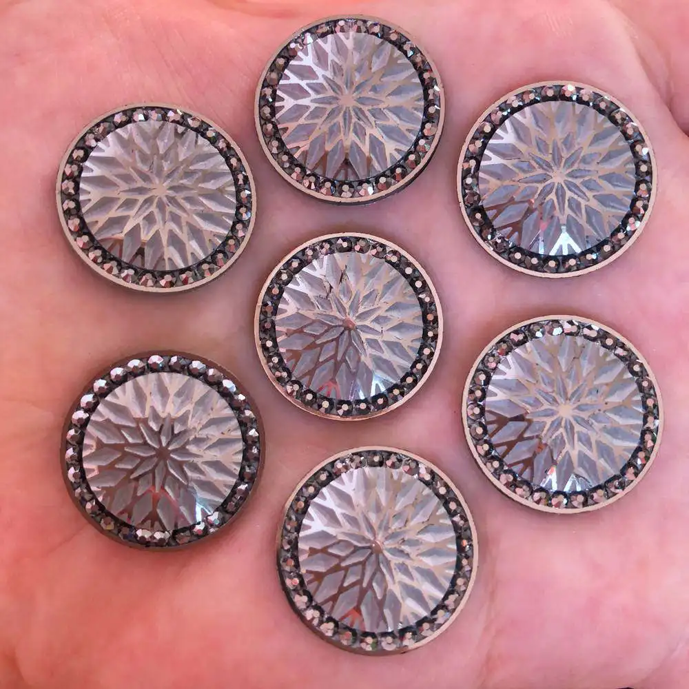 Новые DIY 10 шт AB смолы 20 мм Круглый Снег Flatback горный хрусталь Свадебные Кнопки