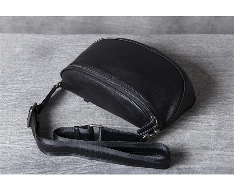 PNDME модная мужская черная нагрудная сумка из натуральной кожи, повседневная простая оригинальная ручная работа, роскошные сумки-мессенджеры из воловьей кожи