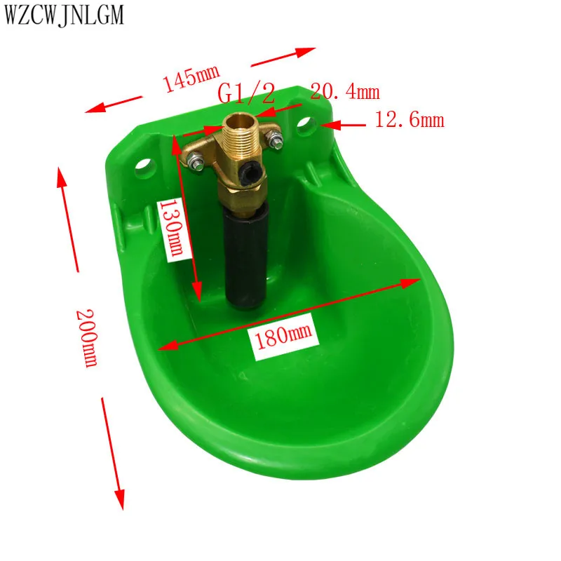 Livestock Sheep Automatic Drinking Bowl Pony Calf Pig Feeder Animal Breeder Brass+ Green Plastic Farm Tools 4pcs - Color: Light Green