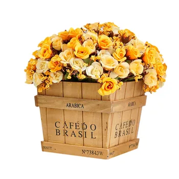 

Plant Tray Case Polygon Classical Style Treasure Chests Vintage Retro Wooden Box LOVE Jewelry Antique Trinket Storage Box