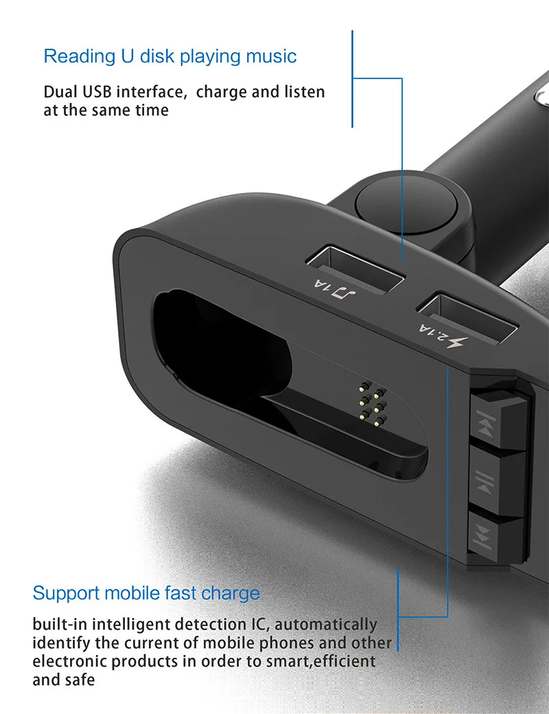 JaJaBor, fm-передатчик, Bluetooth, автомобильный комплект, громкая связь, AUX 3,5 мм, аудио плеер, частный ответ, беспроводная гарнитура для мобильного телефона