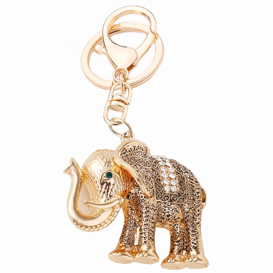

Charm Animal Fantastic Beasts Elephant Keyring Crystal Keychain Purse Bag Buckle For Car Party Gift Keyfobs Jewelry R130