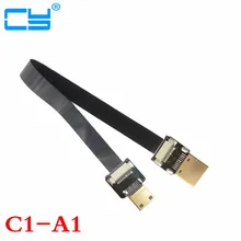 90 Degree Angled FPV HDMI Male to Mini HDMI Male FPC Flat Cable 10cm 20cm 30cm 50cm 100cm for Multicopter Aerial Photography
