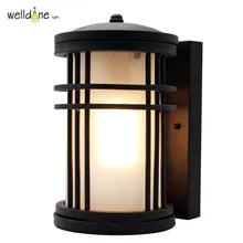 Водонепроницаемый светильник, наружный настенный светильник, деревенский настенный светильник, наружный балкон, модный динамик, настенный светильник, алюминиевый+ стеклянный E27 светодиодный светильник