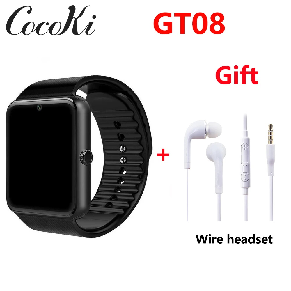 Bluetooth Smart часы Для мужчин GT08 с Сенсорный экран большой Батарея Поддержка сим-карта