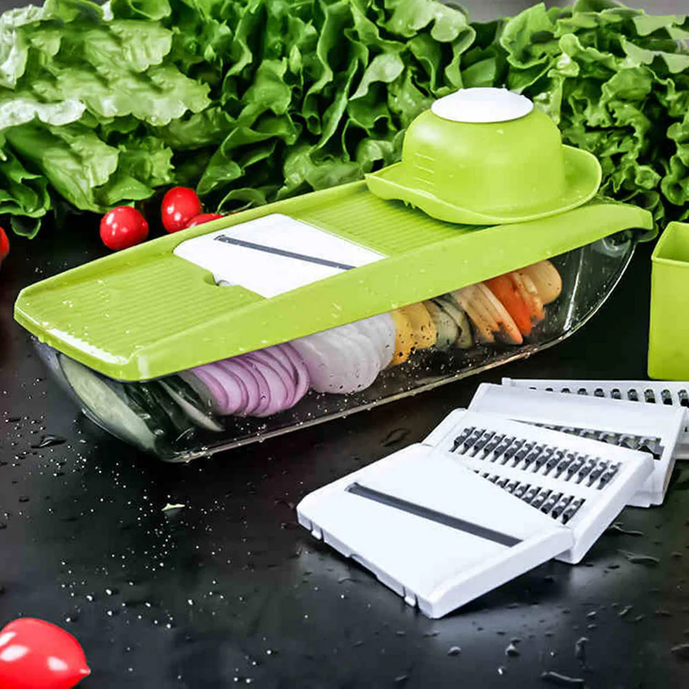 

Fruit Vegetable Cutter Chopper Manual Meat Slicer Grinder Machine Stainless Steel Blade Kitchen Gadget Accessories