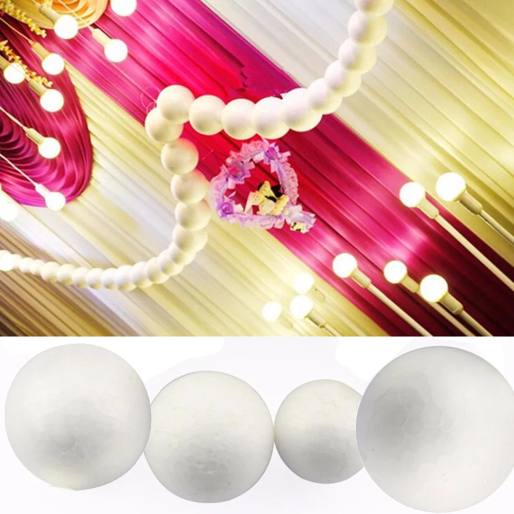 

2Pcs/Set 3/5/7/10cm Modelling Polystyrene Styrofoam Foam Ball White Craft Balls For DIY Christmas Party Decoration Supplies