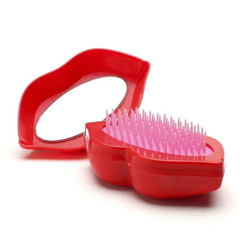 2019 Sale Real Newest Mini Sexy Lips Hairbrush Kammen Comb Prevent Electrostatic Shower Brushes