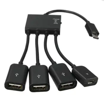 

HIPERDEAL New 4 In 1 Micro USB Power Charging Host OTG Hub Adapter Cable 18Apr30 Dropshipping