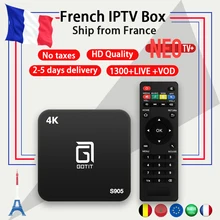 French IPTV Box Android TV BOX 7.1+ IPTV subscription 1 Year France Arabic Belgium NEO code 1300+Live TV m3u 4k HD smart tv box