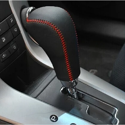 Черный чехол для рычага переключения передач из натуральной кожи Chevrolet Cruze Captiva