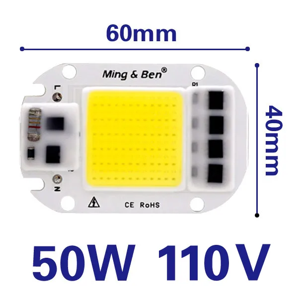 5 шт. светодиодный COB бисер Smart IC не нужен драйвер 50 Вт 30 Вт 20 Вт AC 220 В 110 В вход Высокий люмен светодиодный чип для DIY светодиодный прожектор - Испускаемый цвет: 50W 110V 5pcs