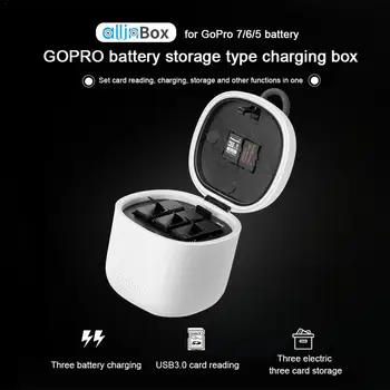 

Battery Charger for Hero7/6/5 Sports Camera TELESIN Storage Box Battery Set Accessories Retractable Charging Box for Gopro 5/6/7