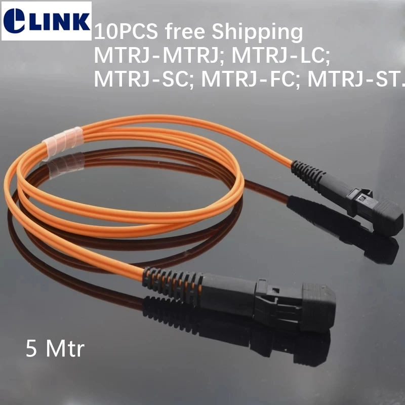 10PCS MTRJ 5M Patchcord MM MTRJ-LC MTRJ-FC MTRJ-SC MTRJ-ST fiber optic jumper 5mtr duplex 50/125 62.5/125um Free shipping ELINK | Мобильные