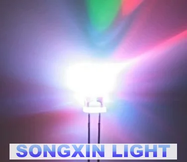 100 шт./лот 5 мм быстрая RGB Вспышка красный зеленый синий Радужный разноцветный