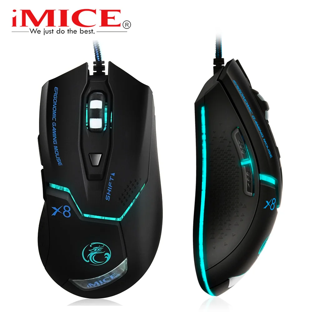 Проводная USB игровая компьютерная мышь imice геймерская оптическая 3200 DPI