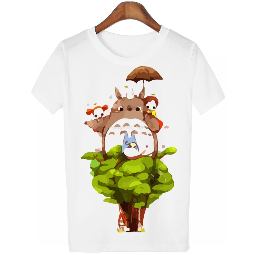 Повседневная футболка, женская футболка, Harajuku Totoro, с принтом, Camisetas Mujer, топы, с круглым вырезом, футболка, милые футболки, Femme - Цвет: A2