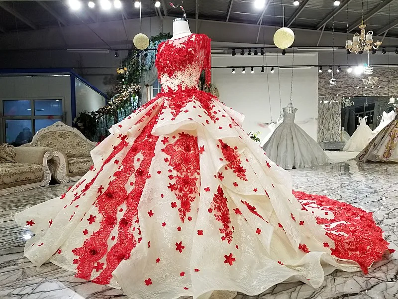 LS32712 Красное Кружевное Вечернее Платье популярное Модное бальное платье