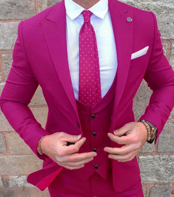 New Mens Green Wedding Prom Suit Slim Fit Men Business Groom Suits Party Dinner Tuxedo 3 Pieces Suit Jacket Vest Pants