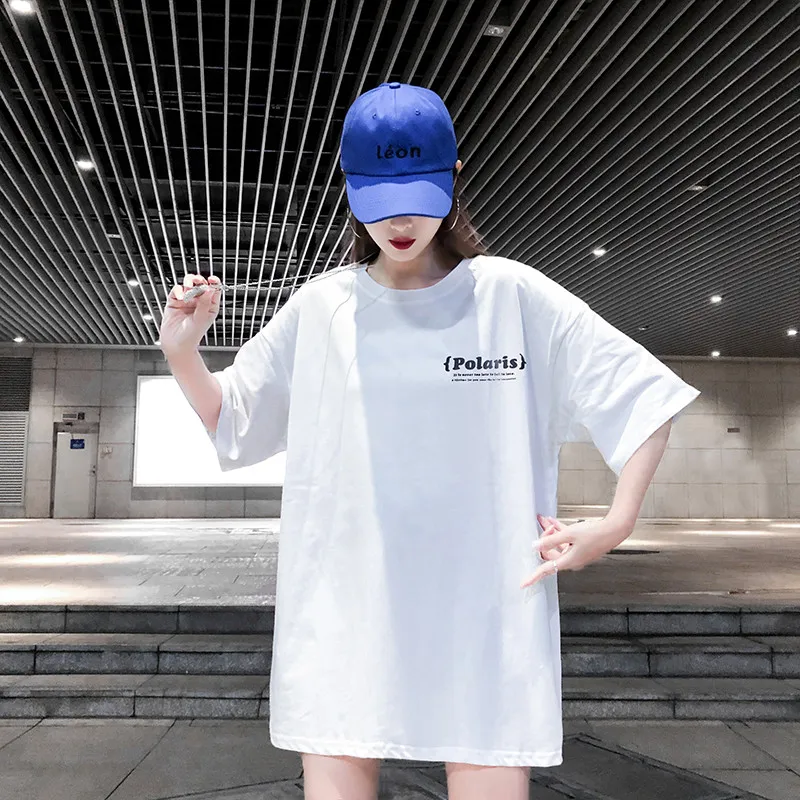 

YASUGUOJI New 2019 Summer Fashion Print Short Sleeve T Shirt Women Streetwear Loose Cotton Tshirt Oversize Graphic Tees Women