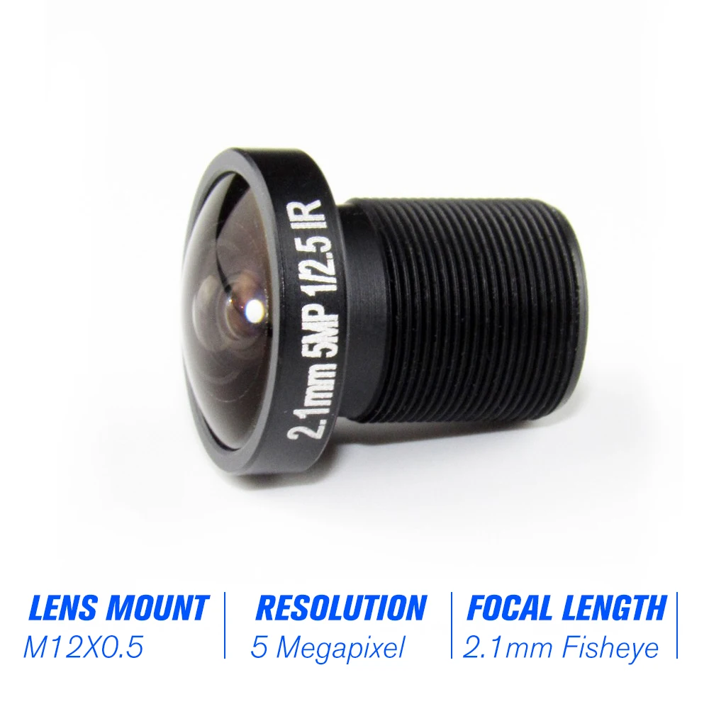 

2.1mm Fisheye CCTV Lens 1/2.5" HD 5.0 Megapixel For IP CCTV Cameras M12 Mount 155 degrees Compatible Wide Angle Panoramic