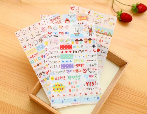 

6pcs/lot Kawaii Simple life PVC Sticker DIY Scrapbook Diary Phone Decoration Paper Sticker for Kids Gifts