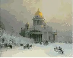 Картина по номерам на холсте Собор святого Исаака frosty day | Дом и сад