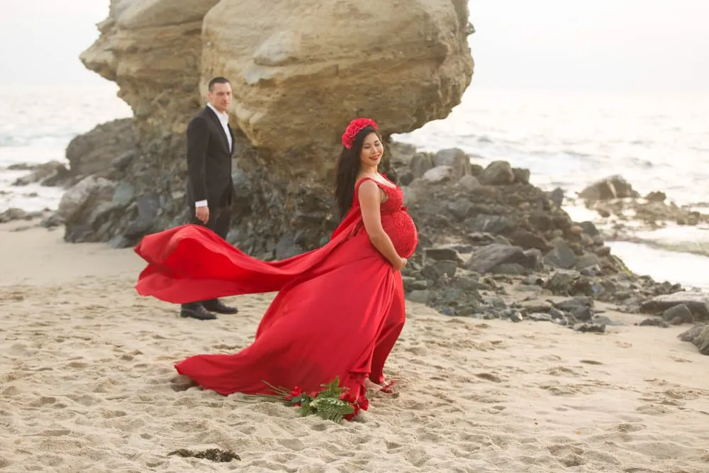 Нарядное свадебное платье фото для студийной съемки v-образным вырезом красное платье для беременных великолепное платье для беременных реквизит для фотосессии платье для беременных