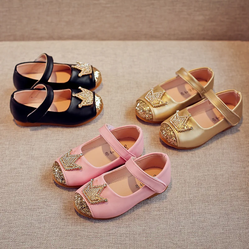 

Girls new crown princess shoes fashion children single