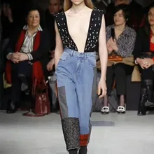 Повседневные свободные хлопковые джинсы, сексуальные женские, стиль, украшенные бисером, свободный винтажный комбинезон, брюки длиной до щиколотки