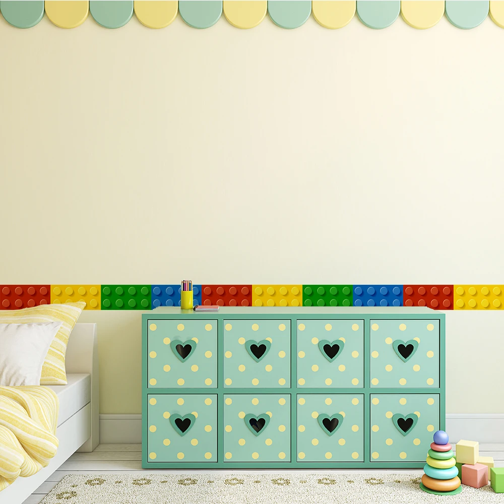

Mushroom Lego Melted chocolate adhensive Wall Border Sticker for Kid's Room Decoration christmas decorations for home