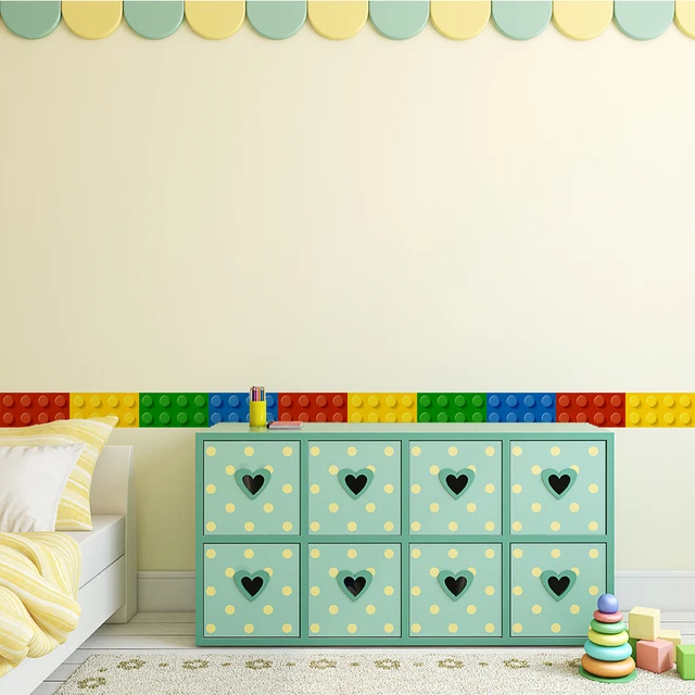 mushroom lego melted chocolate adhensive wall border sticker for