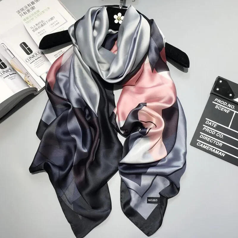 LaMaxPa роскошный брендовый летний женский шелковый шарф пляжные накидки шали и палантины Женские платки 65 цветов