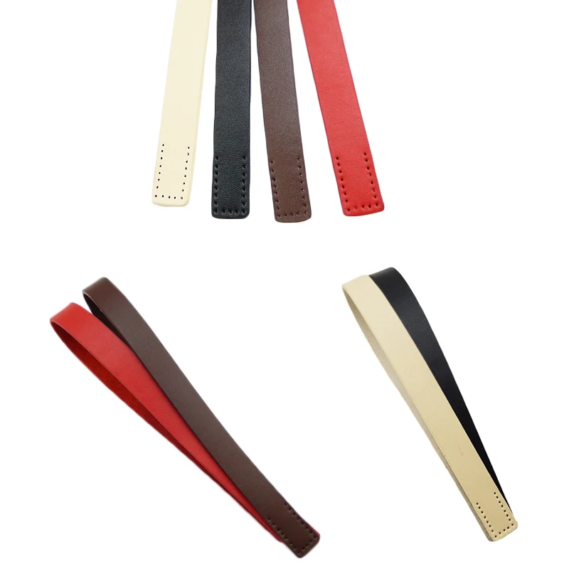 

1Pair Genuine Leather Handles Durable Shoulder Bags Detachable Belt Handle DIY Handmade Replacement Handbag Strap 50cm