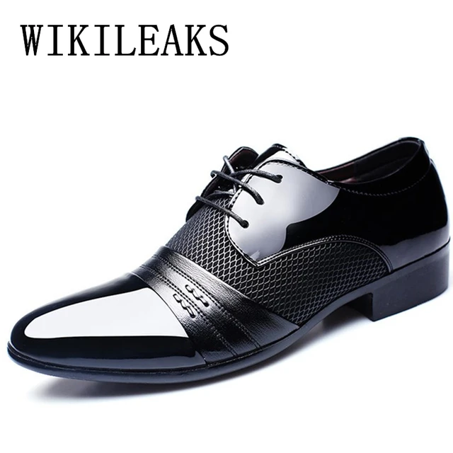 men patent leather dress shoes oxford wedding shoes mariage designer ...