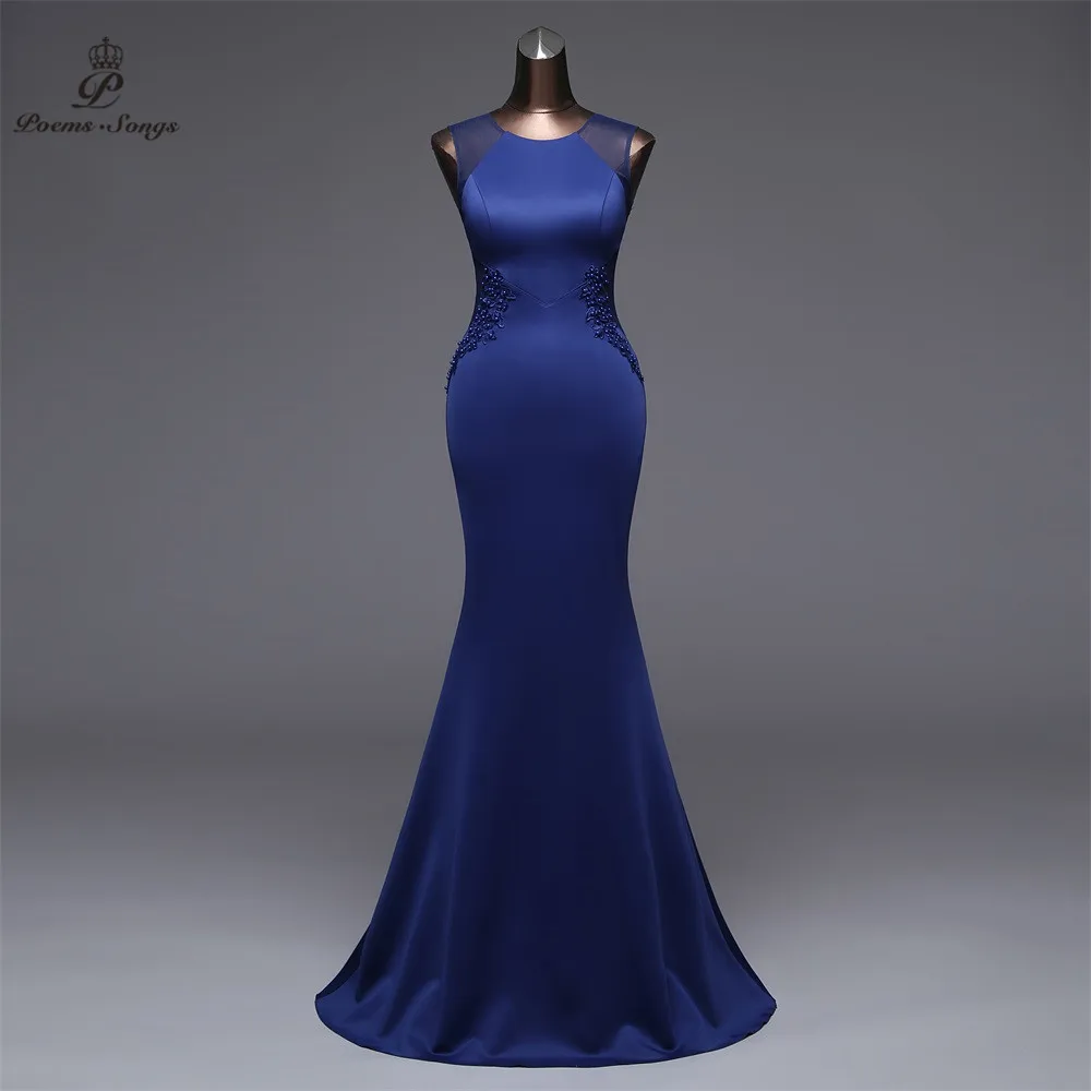 US $38.88 Poems Songs New Simple Mermaid Evening Dress Prom Gowns Formal Party Dress Vestido De Festa Elegant Vintage Robe Longue