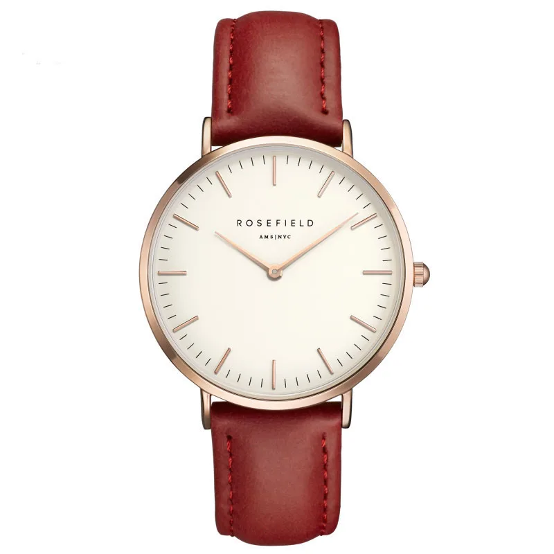 

New Arrival Rosefield Watches Women Fashion Luxurious Ladies Leather Imitation Pattern Quartz Analog Wrist Watches rosefield