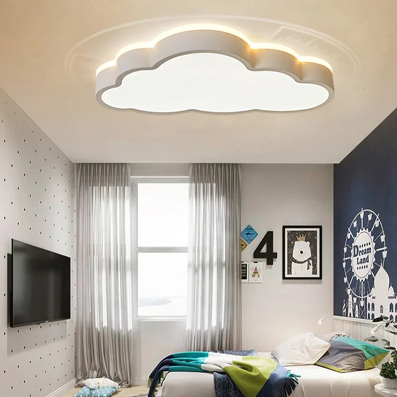 

LED Modern Cloud Shape Ceiling Light 48W/64W Remote Control Dimmable Ceiling Lamp Indoor Bedroom Living Room Decor Lighting