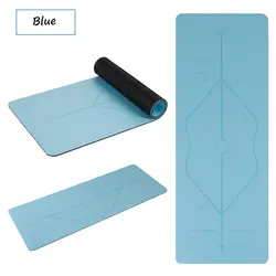 Нескользящие Синий PU натуральный каучук yoga коврики 1830*680*5 мм синий yoga коврики