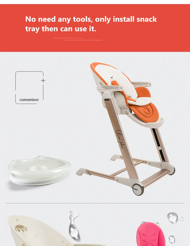 Лидер продаж BABYRULER обеденный стул, мульти-функциональный складной детский, обеденный стол стул, портативный и удобство. Материал высокого