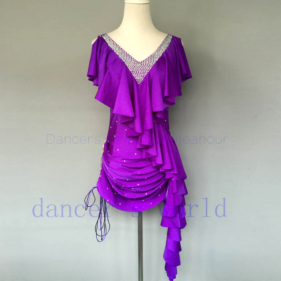 Buy New style latin dance costume sexy spandex stones