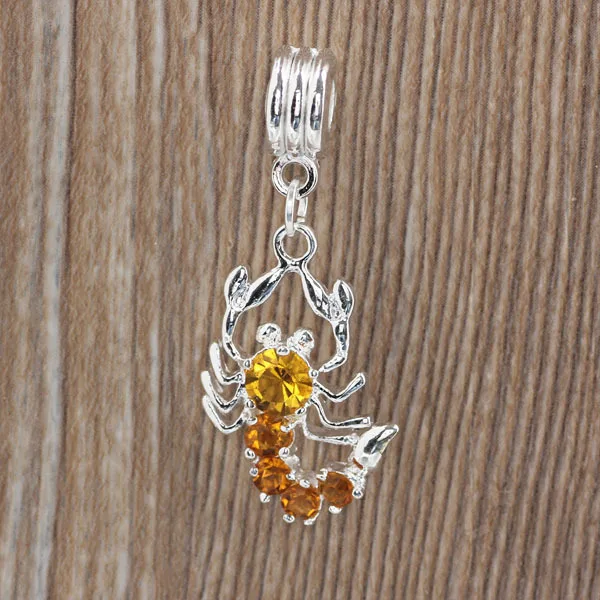 

free shipping yellow scorpion king hanging dangle charm fit style bracelet B003