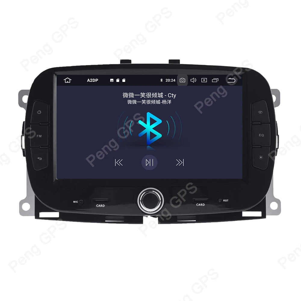 Sale 0cta Core Android 9.0 Car CD DVD Player for FIAT 500 2015+ GPS Navigation 1024X600 Double Din Radio Multimedia 7 Inch Headunit 1