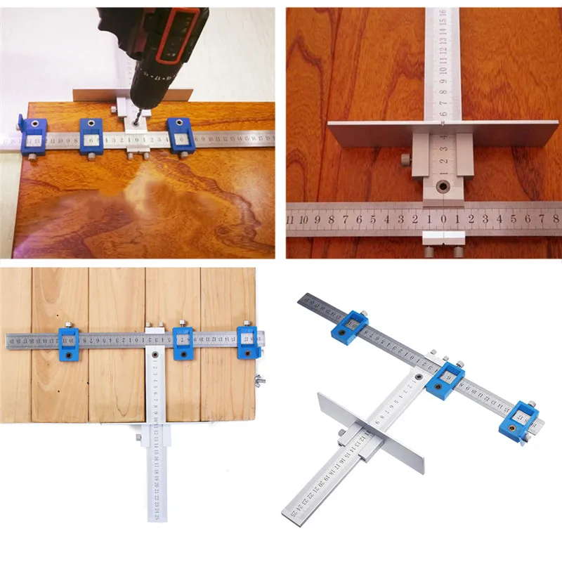 Drill Punch Locator Woodworking Drill Guide Multi-function Furniture Adjustable Drilling Dowelling Hole Saw Tools Wood Dowel Jig Joinery (2)