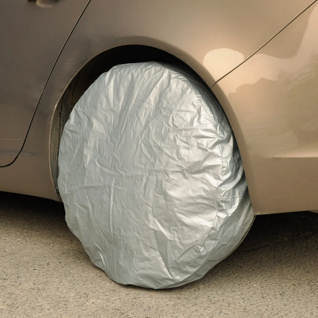 beler New 4 PCS Silver Car Auto Wheel Tire Tyre Waterproof Dust Proof Protector Cover Fit for VW