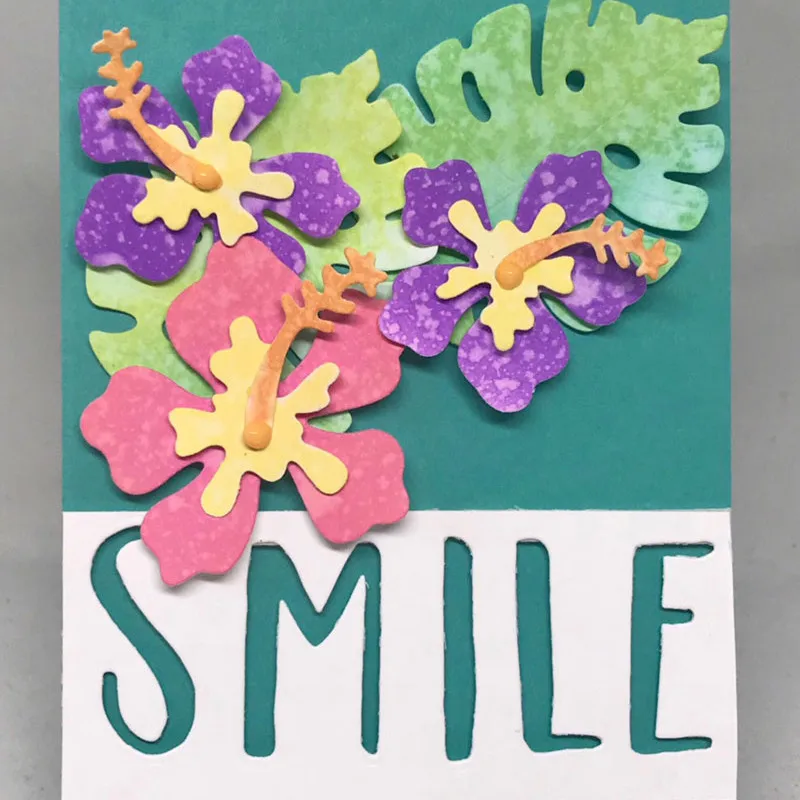 

Esatshape Tropical Florals Dies Leaf Flowers Metal Cutting Dies Scrapbooking for Card Making DIY Embossing Cuts New Craft 2019