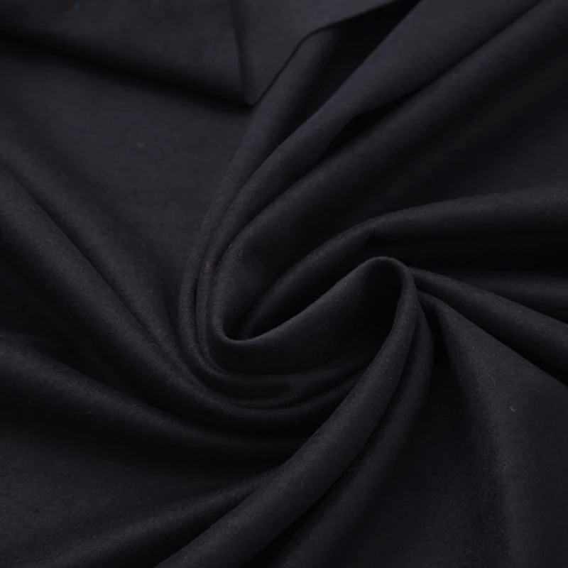 150CM Wide 450G/M Wool Viscose Cashmere Lycra Knitted Black Fabric for ...