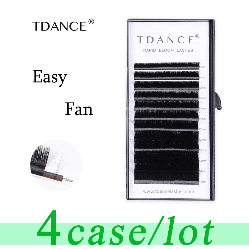 

TDANCE 4pcs/lot Rapid Blooming Volume Eyelash Extensions self fanning Fast Fan Individual Lashes Rapid Automatic Blooming