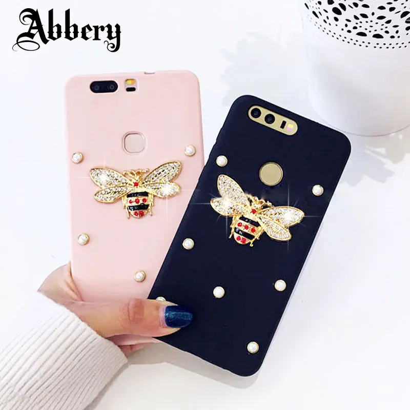 Soft Phone Case for Xiaomi F1/A1/A2/6/8/8 SE/Redmi 6 Note4/5 Pro Luxury Cute 3D Bee Pearl Bling Glitter Silicone Back Cover |