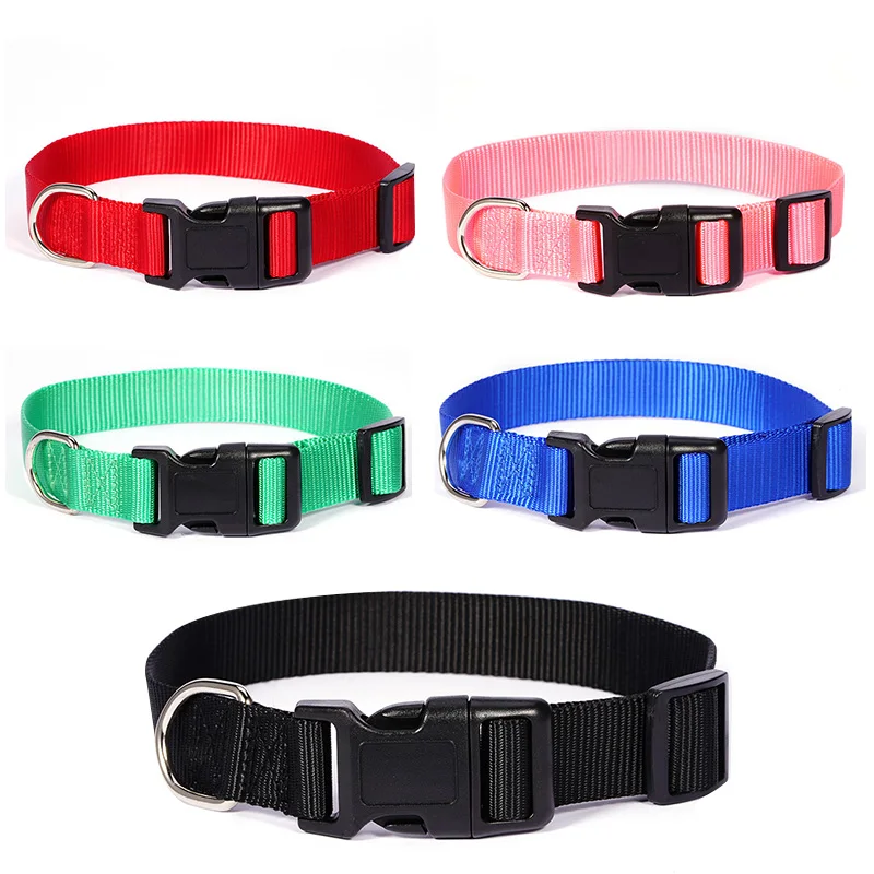 

Pet Dog Collar Classic Solid Basic Nylon Dog Collar with Quick Snap Buckle Match Leash and Harness for Small Medium Large dogs